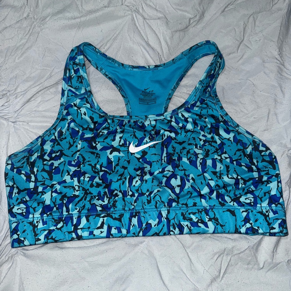 Nike Blue Camo Racerback Sports Bra